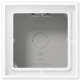 JUNG LS 990 Белый матовый Коробка накладного монтажа 1 пост, с встроенной рамкой