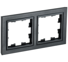 IEK BRITE BASE Черный Рамка 2-м РУ-2-БрЧ