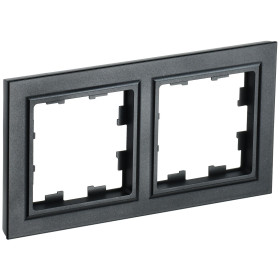 IEK BRITE BASE Черный Рамка 2-м РУ-2-БрЧ