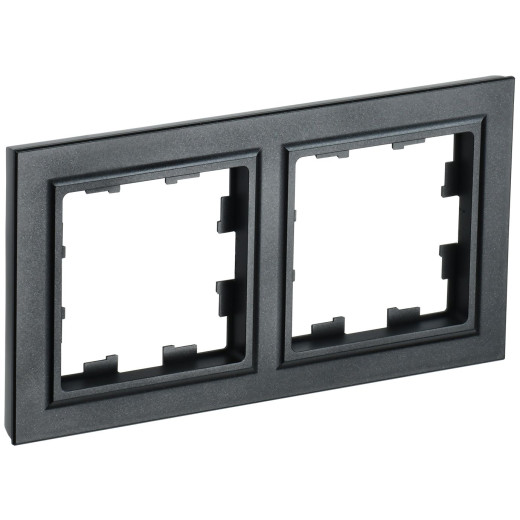 BRITE Рамка 2-мест. РУ-2-БрЧ черн. IEK