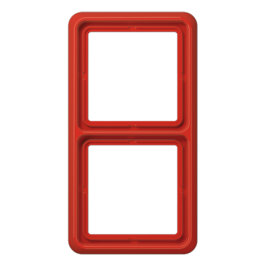 Рамка для вертикальной и горизонтальной установки ударопрочная, 2-кратная, красный