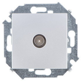 Simon 15 Алюминий Розетка TV одиночная, винт.зажим