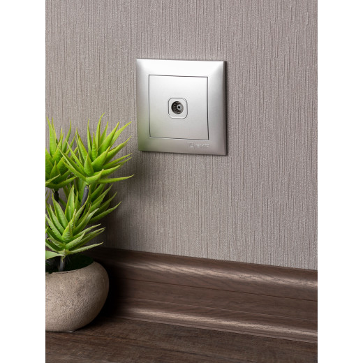 Валенсия лицевая панель розетки TV 1-местная 75Ом 5-862МГц сталь EKF PROxima