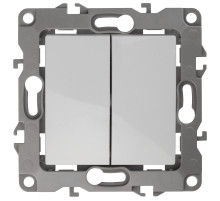 ЭРА 12-1106-01 Переключатель двойной, 10АХ-250В, IP20, Эра12, белый (10/100/3200)