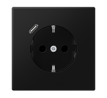 JUNG LS 990 Черный матовый Розетка с USB-зарядным устройством, тип С, SCHUKO