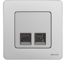 Legrand/Daccord INSPIRIA Алюминий Двойная розетка RJ 45 - категория 5e - UTP.