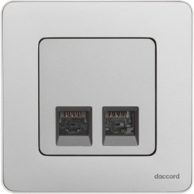 Legrand/Daccord INSPIRIA Алюминий Двойная розетка RJ 45 - категория 5e - UTP.