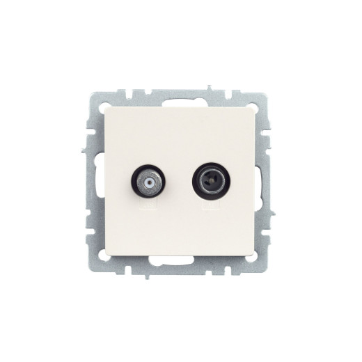 BRITE Роз. двойная TV+SAT РТВ/РСп12-БрЖ жемч. IEK