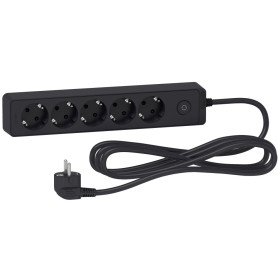 Schneider Electric Unica Extend Черный Удлинитель 5 розеток 2К+З, кабель 3м