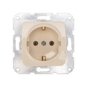 KRANZ DEA Розетка 1-ая с/з з/ш с/у 16А меx. Беж