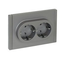 IEK FORTE&PIANO Сталь Розетка 2-я с/з безвинтовое крепление 16А FP524