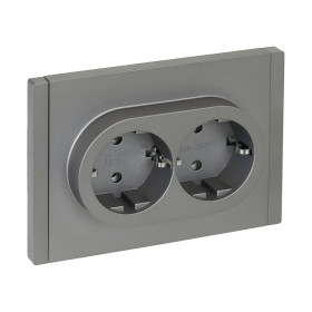 IEK FORTE&PIANO Сталь Розетка 2-я с/з безвинтовое крепление 16А FP524