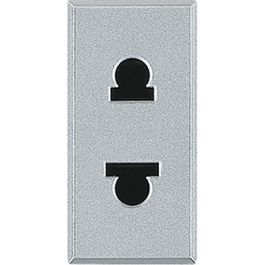 Axolute Розетка 2К, 16 А с защитными шторками Евро – Американский стандарт, алюминий