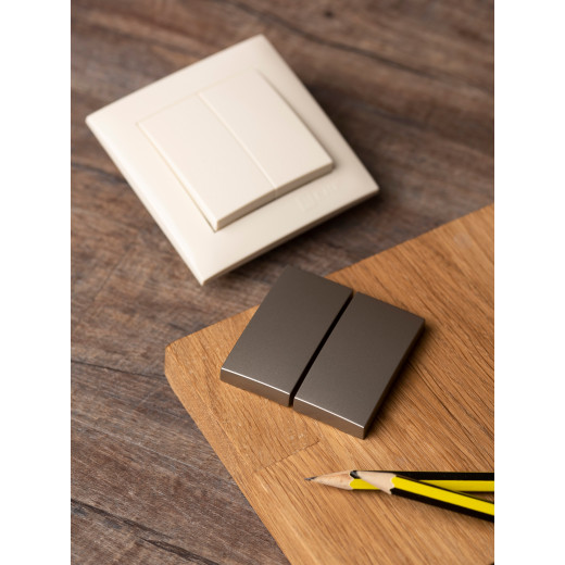 Валенсия лицевая панель выключателя 2-кл. 10А кашемир EKF PROxima