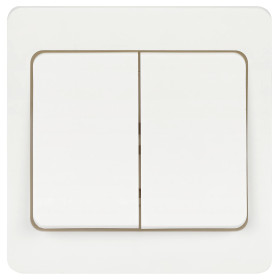 Intro 7-104-01 Выключатель Style двойной, 10А-250В, IP20, СУ, белый