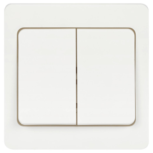 Выключатель Intro Style 7-104-01 двойной, 10А-250В, IP20, СУ, белый