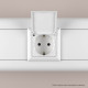 Розетка с крышкой модульная, 2P+E, с з/ш, Avanti, белое облако, 2 модуля