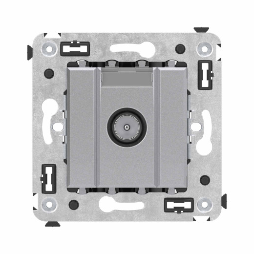 Розетка TV оконечная в стену, Avanti, закаленная сталь