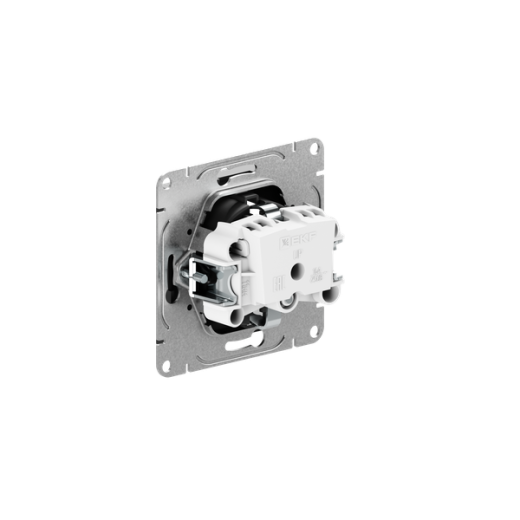 Механизм розетки, 16А, с заземлением, со шторками, чёрный Эпика EKF