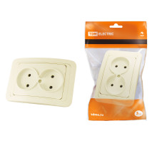 TDM Розетка двойная 2П 10А сл. кость 