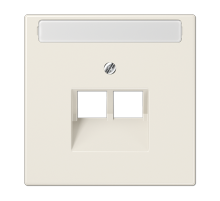 JUNG LS 990 Бежевая Накладка 2-ой наклонной ТЛФ/комп розетки с полем для надписи