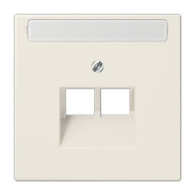 JUNG LS 990 Бежевая Накладка 2-ой наклонной ТЛФ/комп розетки с полем для надписи