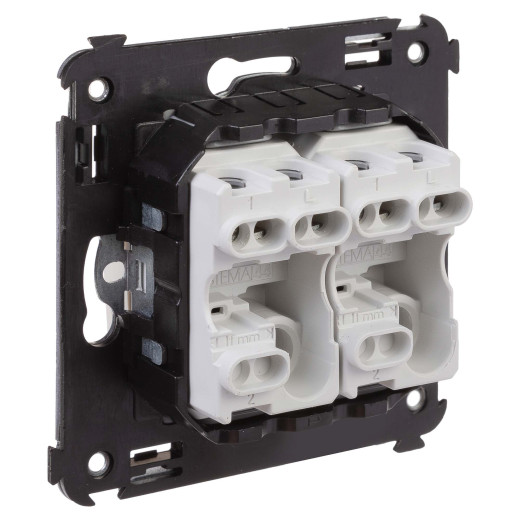 Выключатель двухклавишный в стену, Avanti, ванильная дымка