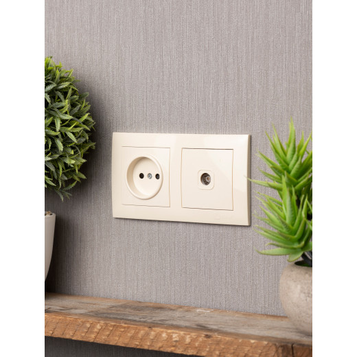 Валенсия рамка 2-местная кремовая EKF