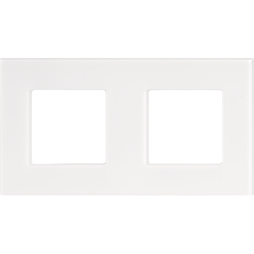 Рамка на 2 поста, прозрачный белый