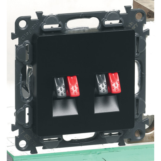 Valena IN'MATIC. Аудиорозетка с пружинными зажимами.Двойная.