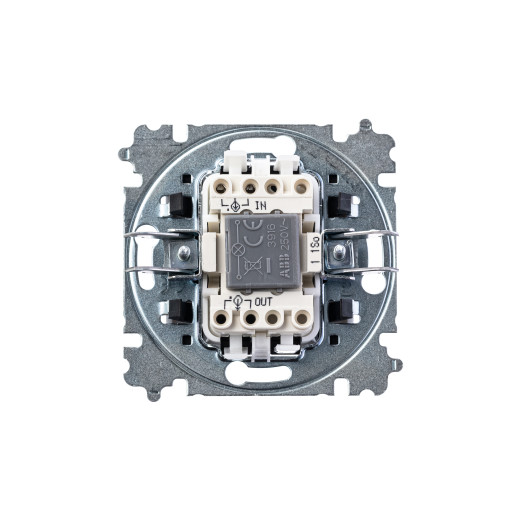 Выключатель одноклавишный с подсветкой ABB Levit слоновая кость / белый