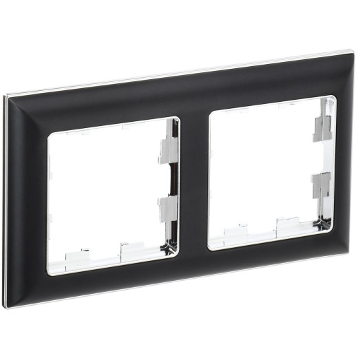 BRITE Рамка 2-мест. РУ-2-Бр хром/черн. IEK