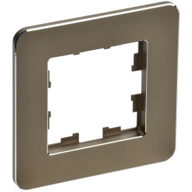 IEK BRITE DECOR Латунь металл. скругл.угол Рамка 1-м РУ-1-1-Бр RE