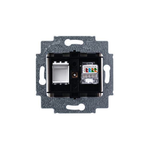 Розетка информационная ABB Levit RJ45 категория 5e и заглушка кофе макиато