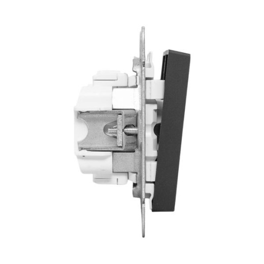 Механизм выключателя, двухклавишный, проходной, чёрный Эпика EKF