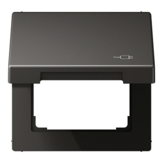 Рамка с подпружиненной крышкой для механизмов 50*50, с символом 