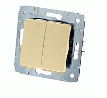 Legrand Cariva Крем Выключатель 2-х клавишный.