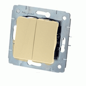 Legrand Cariva Крем Выключатель 2-х клавишный.