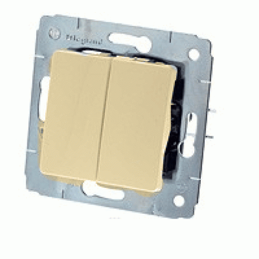 Выключатель - Cariva - двухклавишный - автоматические клеммы - 10 А - 250 В~ - слоновая кость