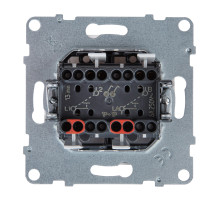 Legrand/Daccord SUNO Белый Выключатель без фиксации (кнопка) 2-клавишный 6А 250В. Безвинтовые зажимы.