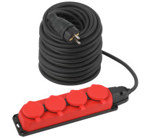 ЭРА Удлинитель силовой UK-4e-3x1,5-50m-IP44(KG) с заземлением 4 розетки каучук 50м КГ 3х1,5мм2 IP44