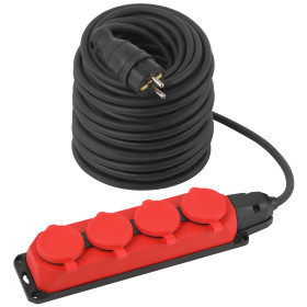 ЭРА Удлинитель силовой UK-4e-3x1,5-50m-IP44(KG) с заземлением 4 розетки каучук 50м КГ 3х1,5мм2 IP44