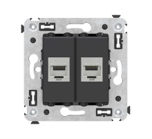 DKC Avanti Компьютерная розетка RJ-45 без шторки в стену, кат.5e двойная экранированная, 