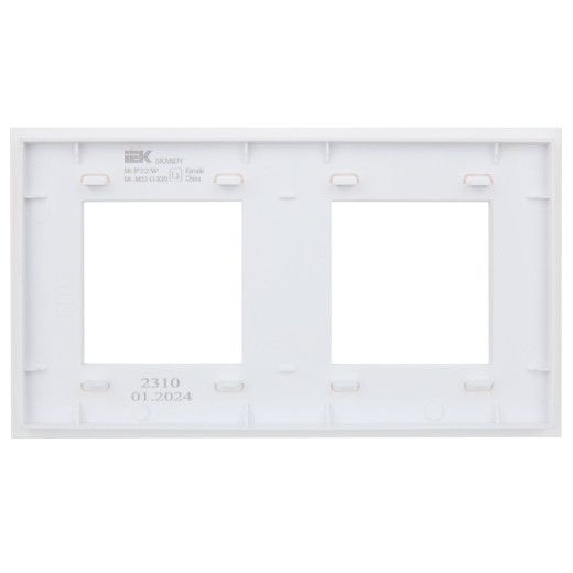 SKANDY Рамка 2-мест. SK-F22W стекло арк. бел. IEK