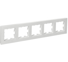 IEK BRITE DECOR Белый рифленый Рамка 5-м РУ-5-Бр