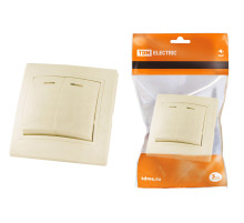 TDM Выключатель 2 кл. с подсветкой 10А сл. кость 