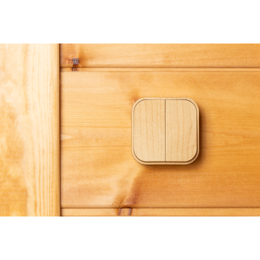 Переключатель двухклавишный - Legrand Quteo - IP20 10A 250В винтовые зажимы накладной монтаж - дерево