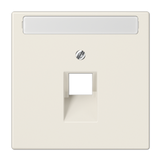 Крышка для одинарной телефонной и компьютерной розетки UAE с полем для надписи, слоновая кость