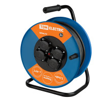 TDM Удлинитель силовой УХз16-004 (метал. катушка, А3, 4 места IP44/30м КГ 3х1,5)