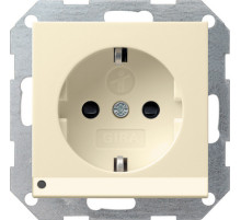 Gira S-55 Крем глянц Розетка с/з с защитой и индикацией напряжения